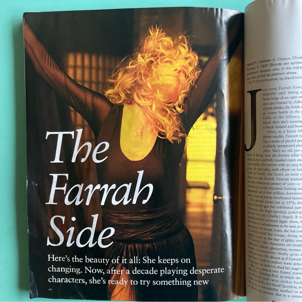 Farrah Fawcett On The Cover LEAR'S Magazine 1992 August Heavily Creased Wrinkled - Picture 6 of 8